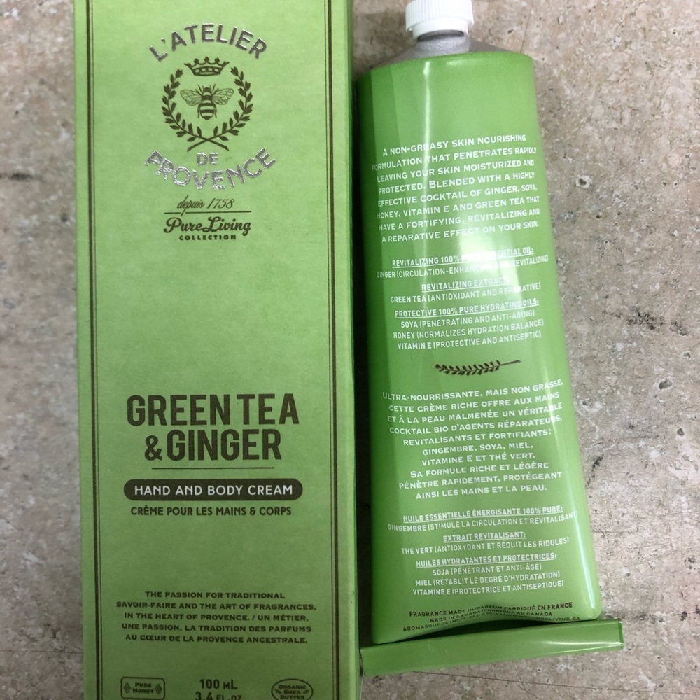 L’ Atelier De Provence Green Tea and Ginger Hand and Body Cream